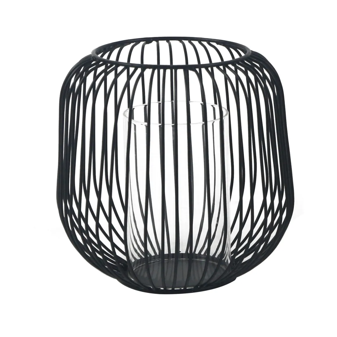 Aja sort metal lanterne 17 cm
