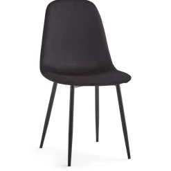 Anna spisebordsstol - polstret sort velour