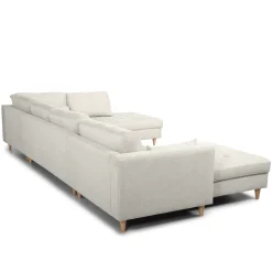 Brandy - venstrevendt u-sofa i beige med chaiselong - L: 366 x D: 211 x H: 80 cm