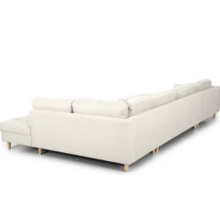 Brandy - venstrevendt u-sofa i beige med chaiselong - L: 366 x D: 211 x H: 80 cm