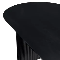 Carisma sort ovalt lamel spisebord 200 x 100 cm med søjleben