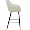 Carlo barstol - hvidt boucle med armlæn 65 cm