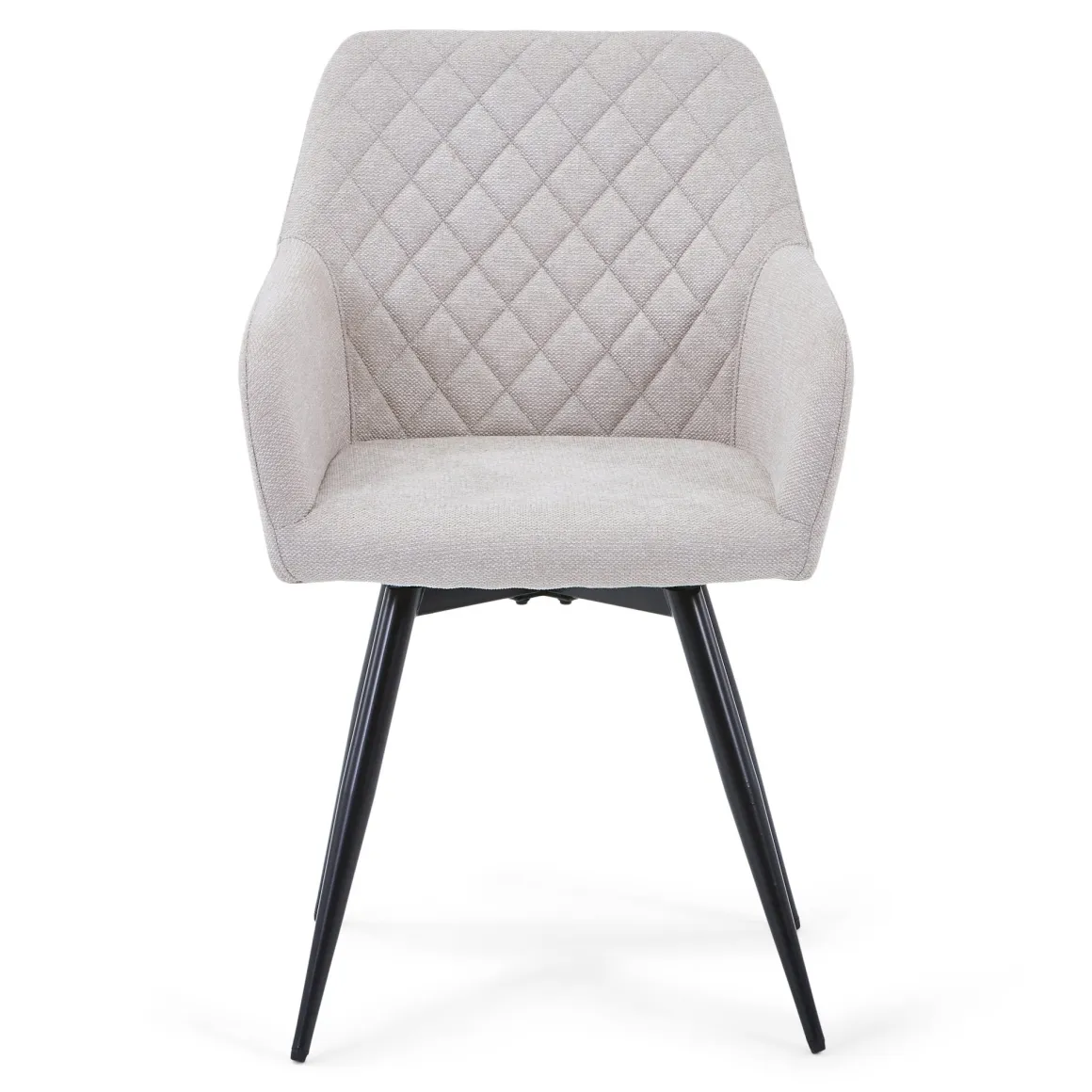Carlo spisebordsstol - Beige polstret med drejefunktion 360 grader