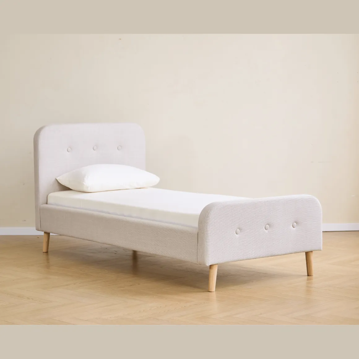 Christian sengeramme i beige 90x200 cm ekskl. sengelameller og madrasser