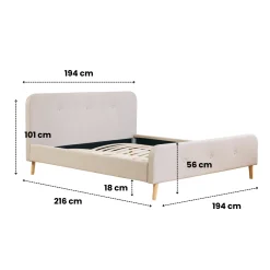 Christian sengeramme i grå 180x200 cm ekskl. sengelameller og madrasser