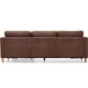 Ellis - Højrevendt og venstrevendt vendbar chaiselong sofa brun fløjl - L: 215 x D: 82 x H: 78 cm