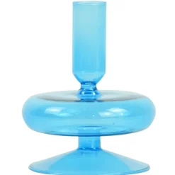 Elly glas lysestage blå 12 cm