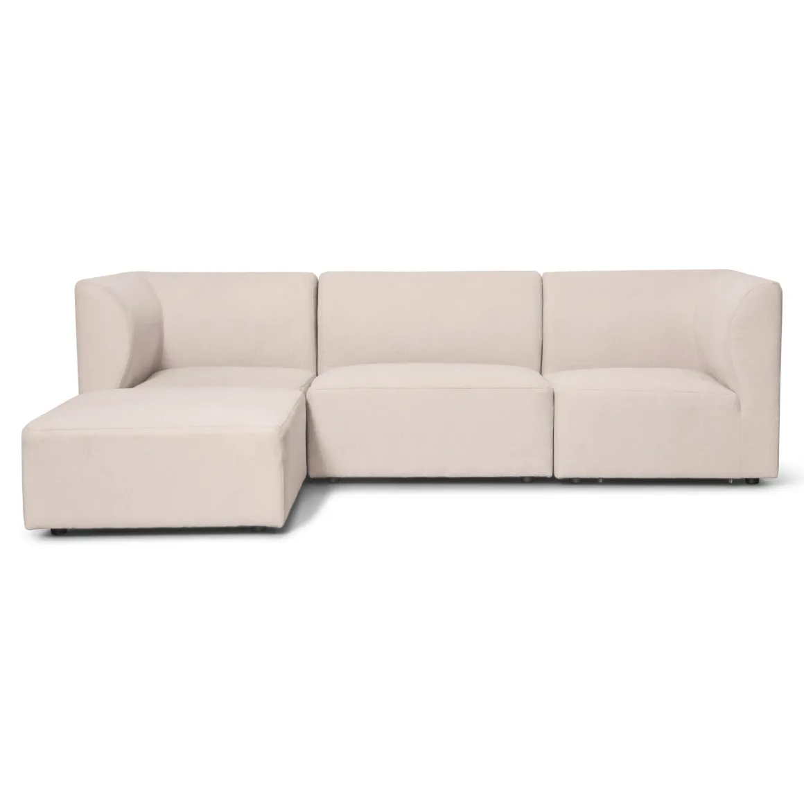 Emilia modulsofa i beige 3 moduler højre- og venstrevendt chaiselong L: 243 X D: 158 X H: 72 cm
