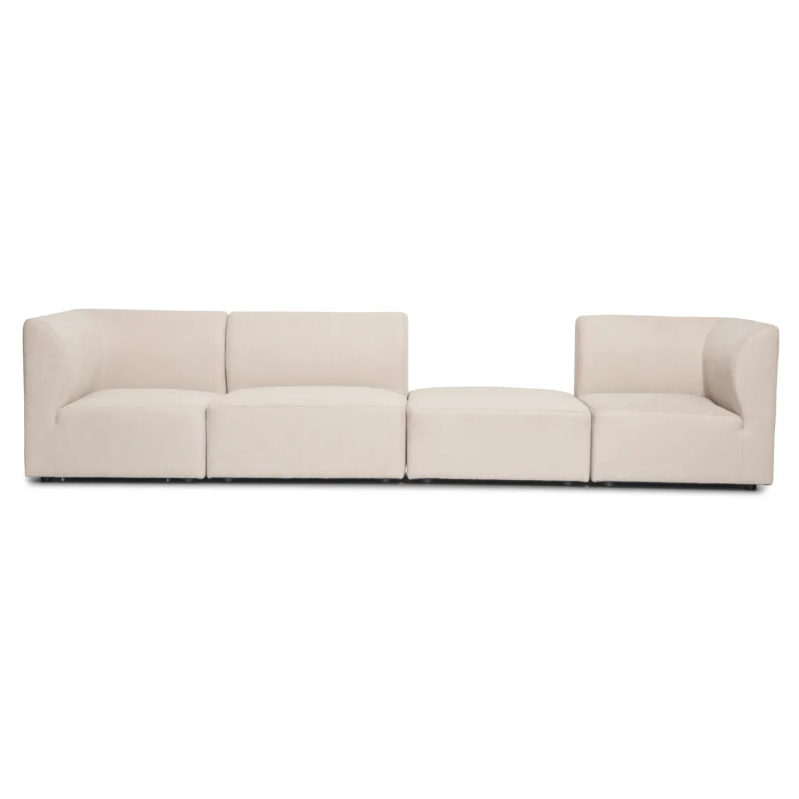 Emilia modulsofa i beige 3 moduler højre- og venstrevendt chaiselong L: 243 X D: 158 X H: 72 cm