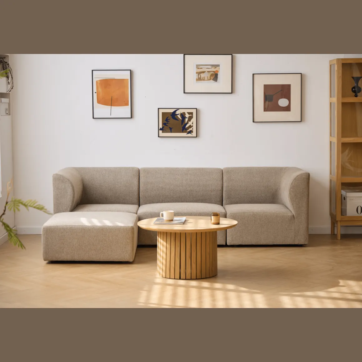 Emilia modulsofa i sand 2 moduler L: 158 X D: 79 X H: 72 cm