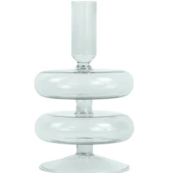Fairy glas lysestage grå 15 cm