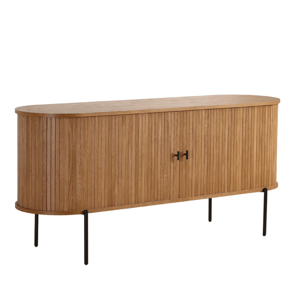 Florence jalousi skab med lameller i eg 160x45x75 cm