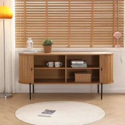 Florence jalousi skab med lameller i eg 160x45x75 cm