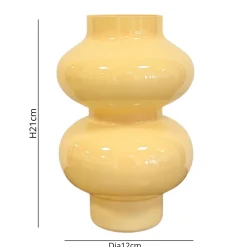 Gaia glasvase gul 21 cm