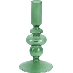 Gracie glas lysestage grøn 18 cm