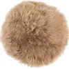 Ægte lammeskindshynde - Beige Ø40 cm