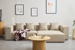Hailey - Højrevendt chaiselong modulsofa i sand med 2 moduler L: 294 X D: 148 X H: 65 cm