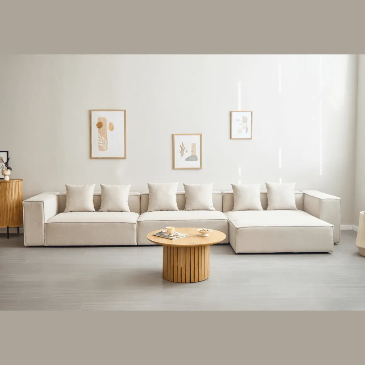 Hailey - Modulsofa I Beige Med 3 Moduler L: 415 X D: 100 X H: 65 cm
