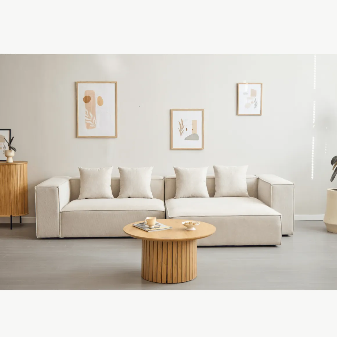 Hailey - Modulsofa I Beige Med 2 Moduler L: 294 X D: 100 X H: 65 cm
