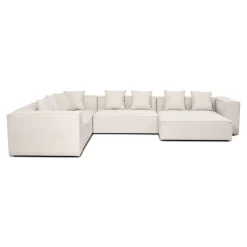 Hailey - U-sofa modulsofa i beige med 4 moduler - Højrevendt chaiselong L: 368 X D: 247 X H: 65 cm