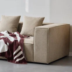 Hailey - U-sofa modulsofa i sand med 4 moduler - Venstrevendt chaiselong L: 368 X D: 247 X H: 65 cm