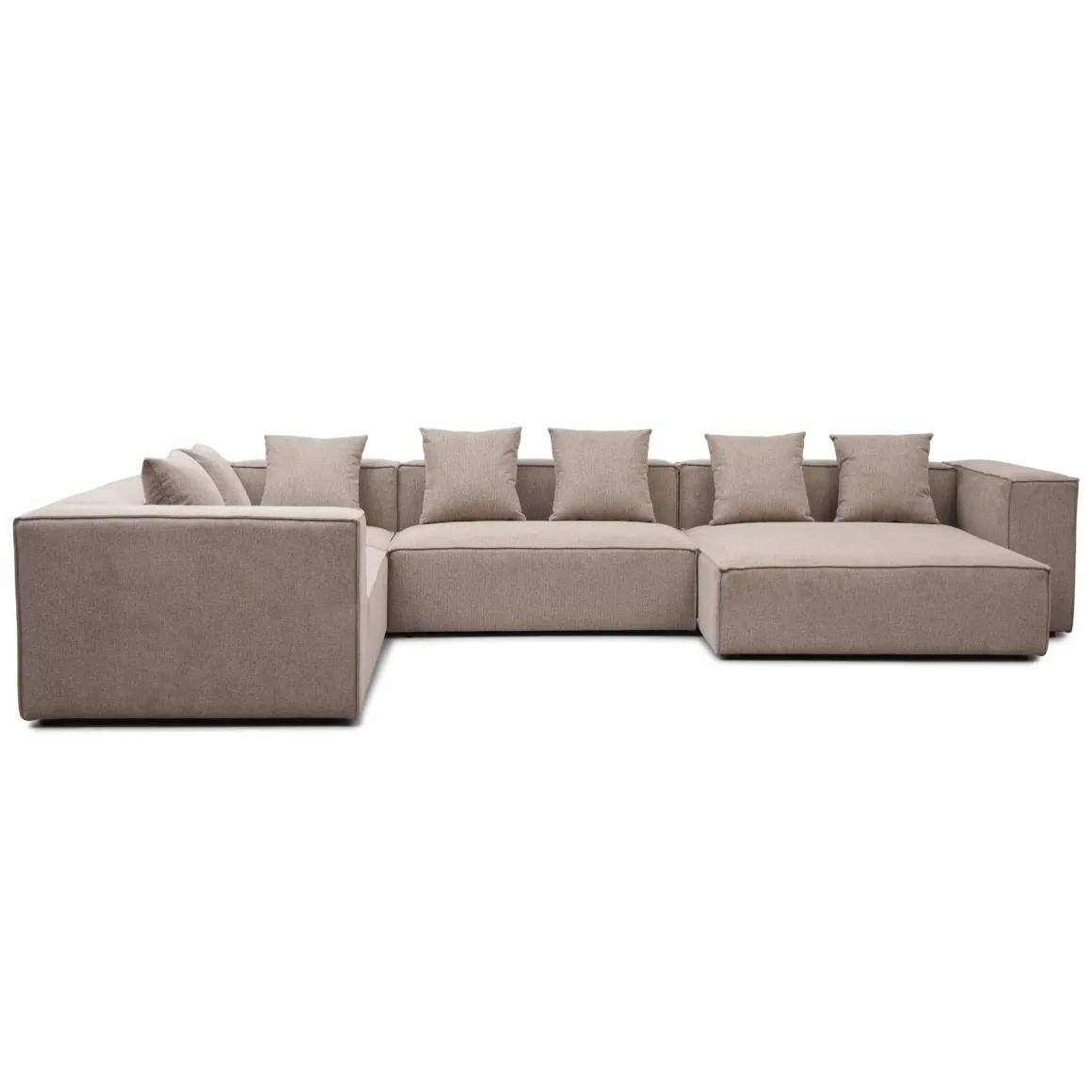 Hailey - U-sofa modulsofa i sand med 4 moduler - Højrevendt chaiselong L: 368 X D: 247 X H: 65 cm