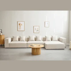 Hailey - Venstrevendt chaiselong modulsofa i beige med 3 moduler L: 415 X D: 148 X H: 65 cm