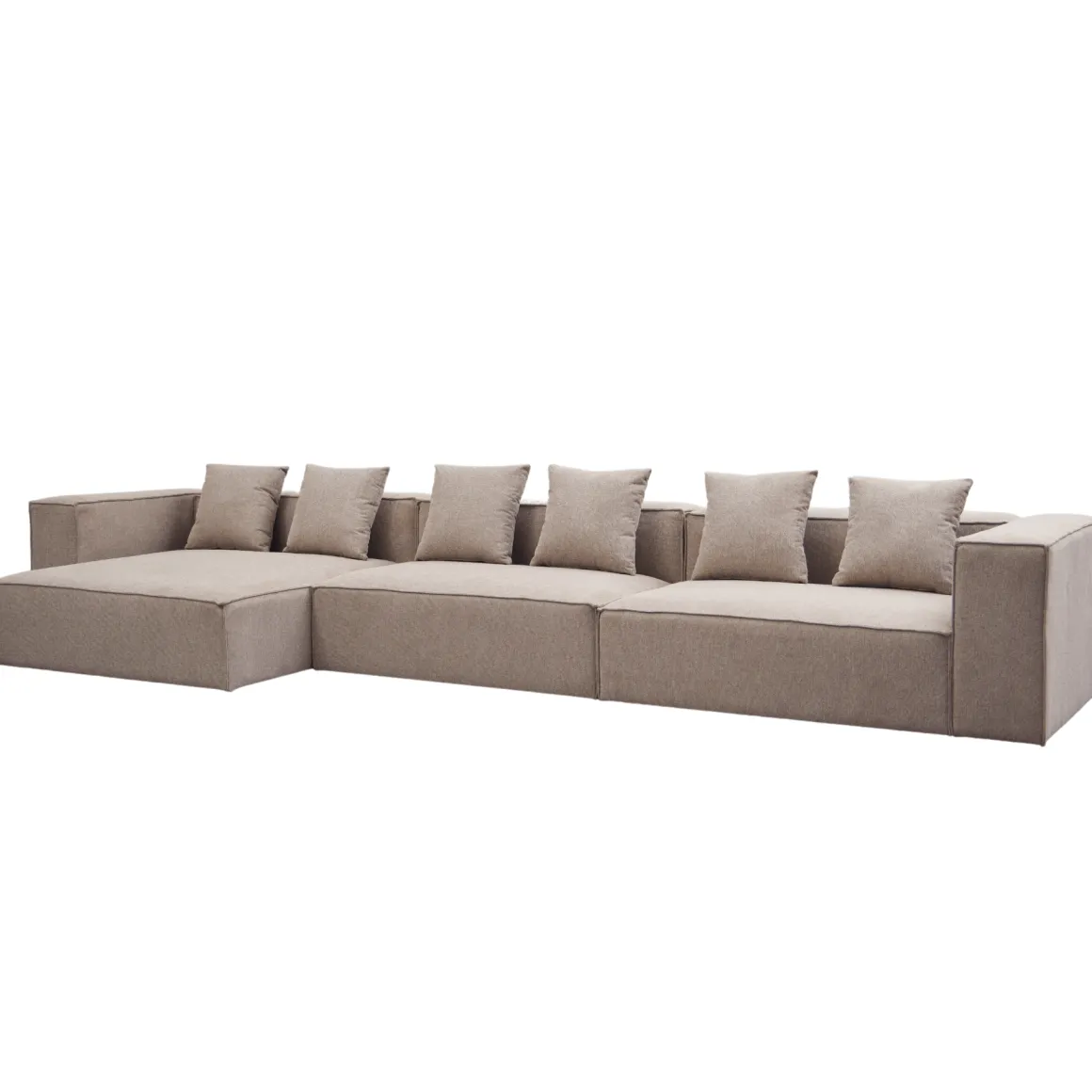 Hailey - Venstrevendt chaiselong modulsofa i sand med 3 moduler L: 415 X D: 148 X H: 65 cm