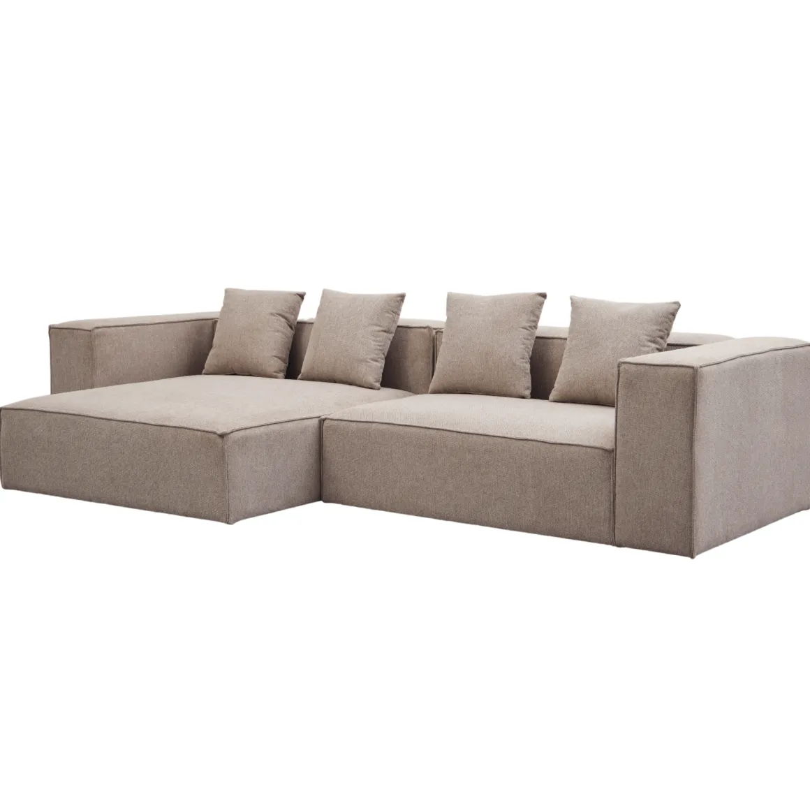 Hailey - Venstrevendt chaiselong modulsofa i sand med 2 moduler L: 294 X D: 148 X H: 65 cm