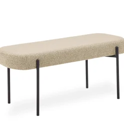 Helena bænk i beige boucle 100x36x43 cm