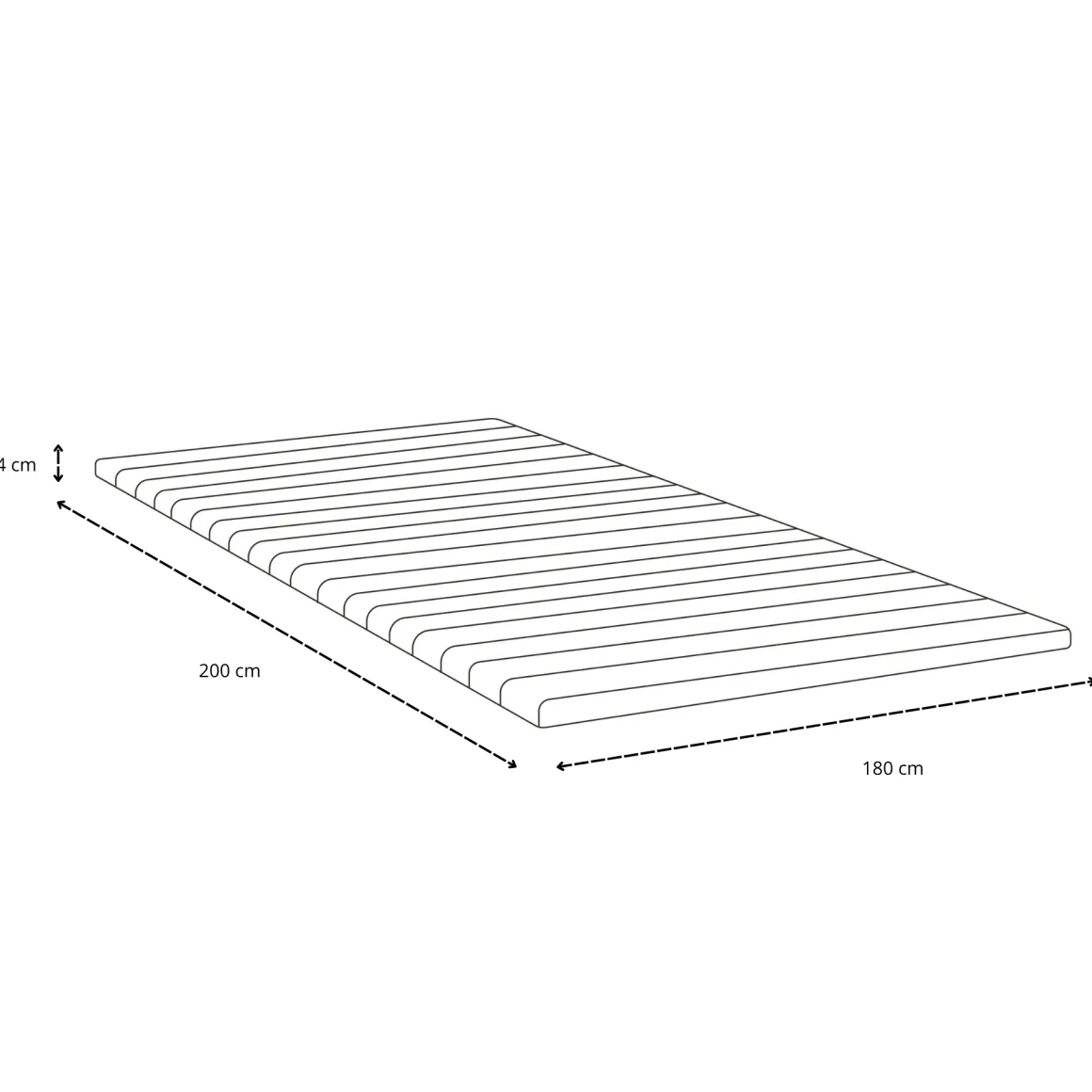 Henry hvid topmadras i PU-skum 180x200x4 cm