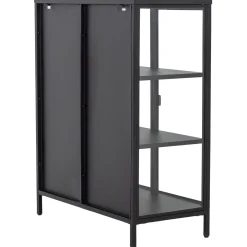 Herman glas skænk/vitrineskab - Sort metal 80x40x105 cm