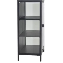 Herman glas skænk/vitrineskab - Sort metal 80x40x105 cm