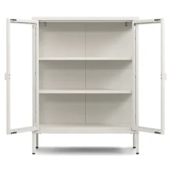 Herman glas skænk/vitrineskab - Beige metal 80x40x105 cm