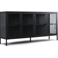 Herman Vitrineskab - Sort metal/glas - 170x40x85 cm
