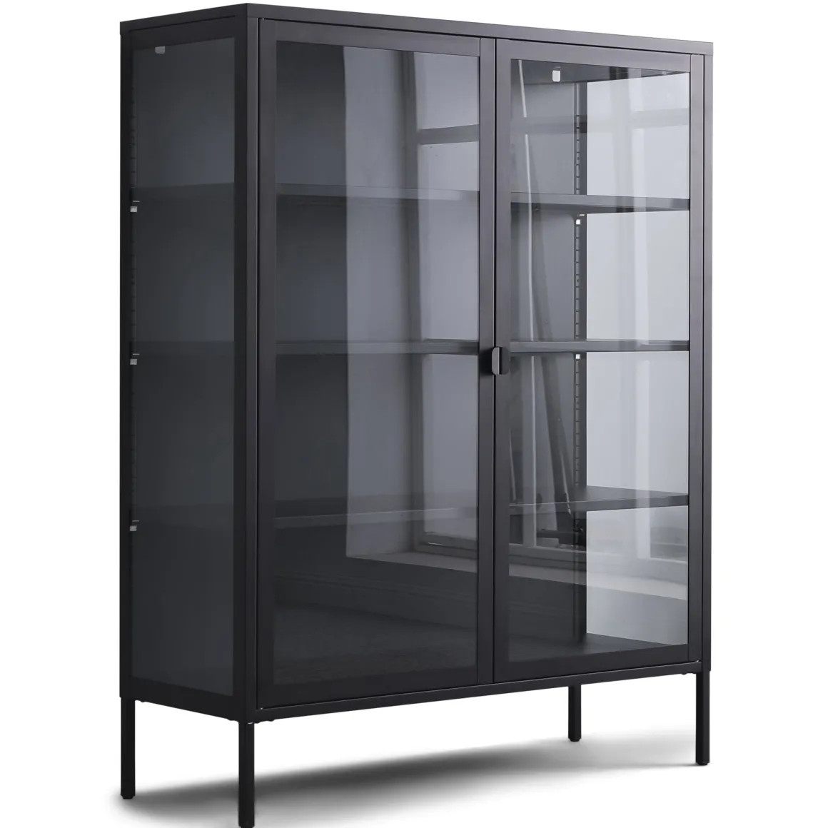 Herman Vitrineskab - Sort metal/glas - 110x40x140 cm