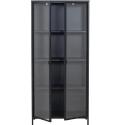 Herman Vitrineskab - Sort metal/glas - 80x40x180 cm