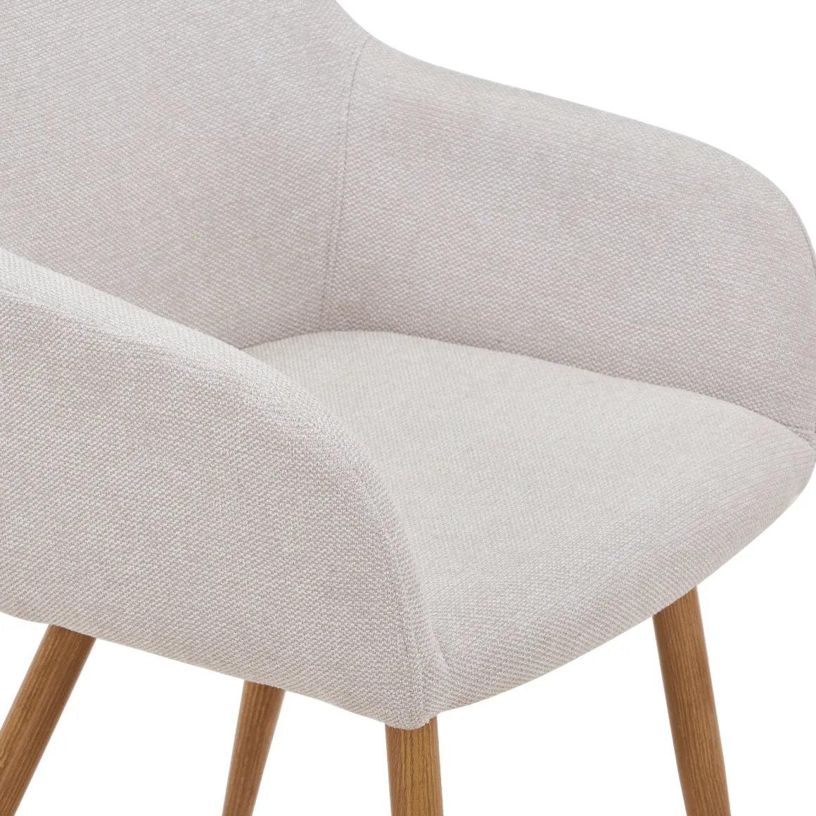Jenna spisebordstol - beige tekstil med egelook