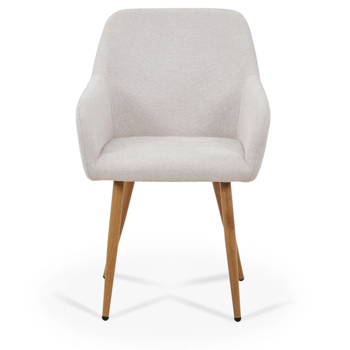 Jenna spisebordstol - beige tekstil med egelook