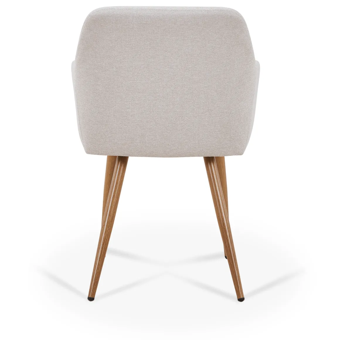 Jenna spisebordstol - beige tekstil med egelook