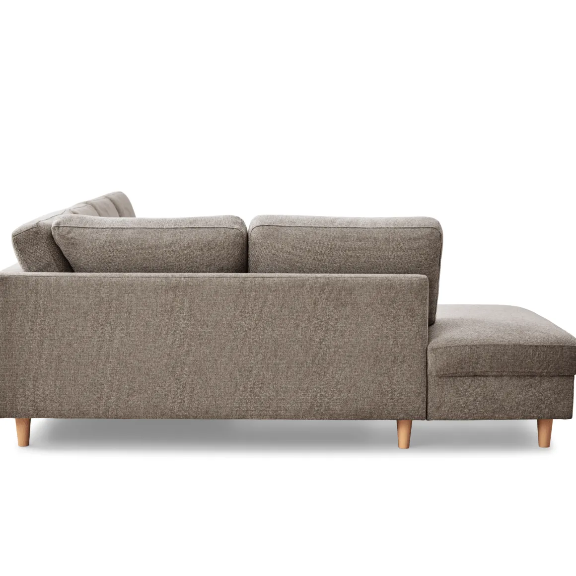 Jennifer højrevendt u-sofa i sand med chaiselong - L: 300 x D: 208 x H: 82 cm