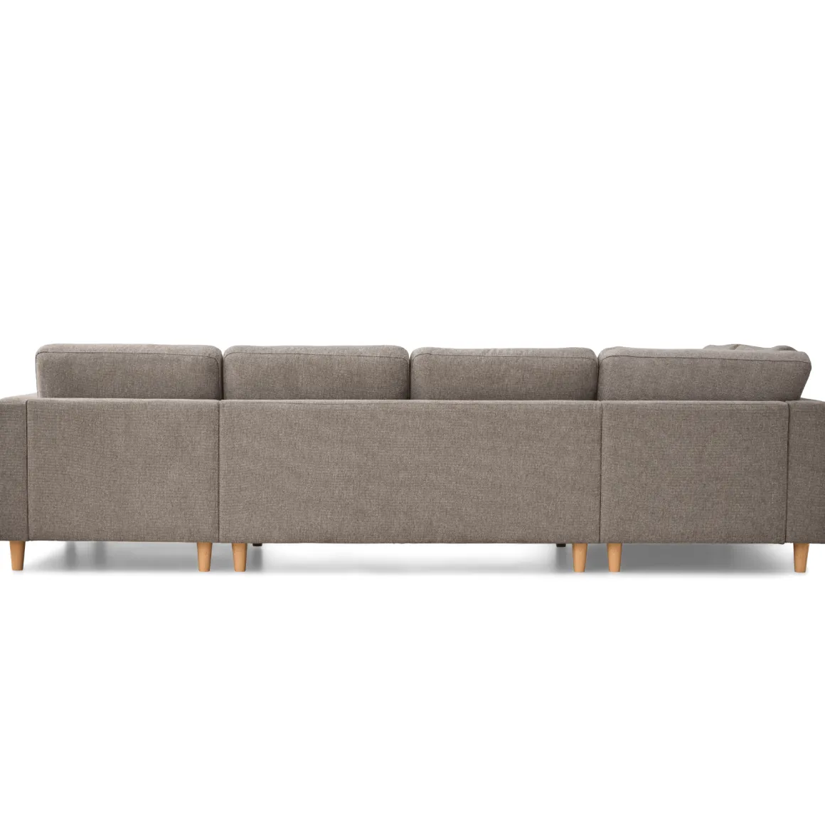 Jennifer højrevendt u-sofa i sand med chaiselong - L: 300 x D: 208 x H: 82 cm