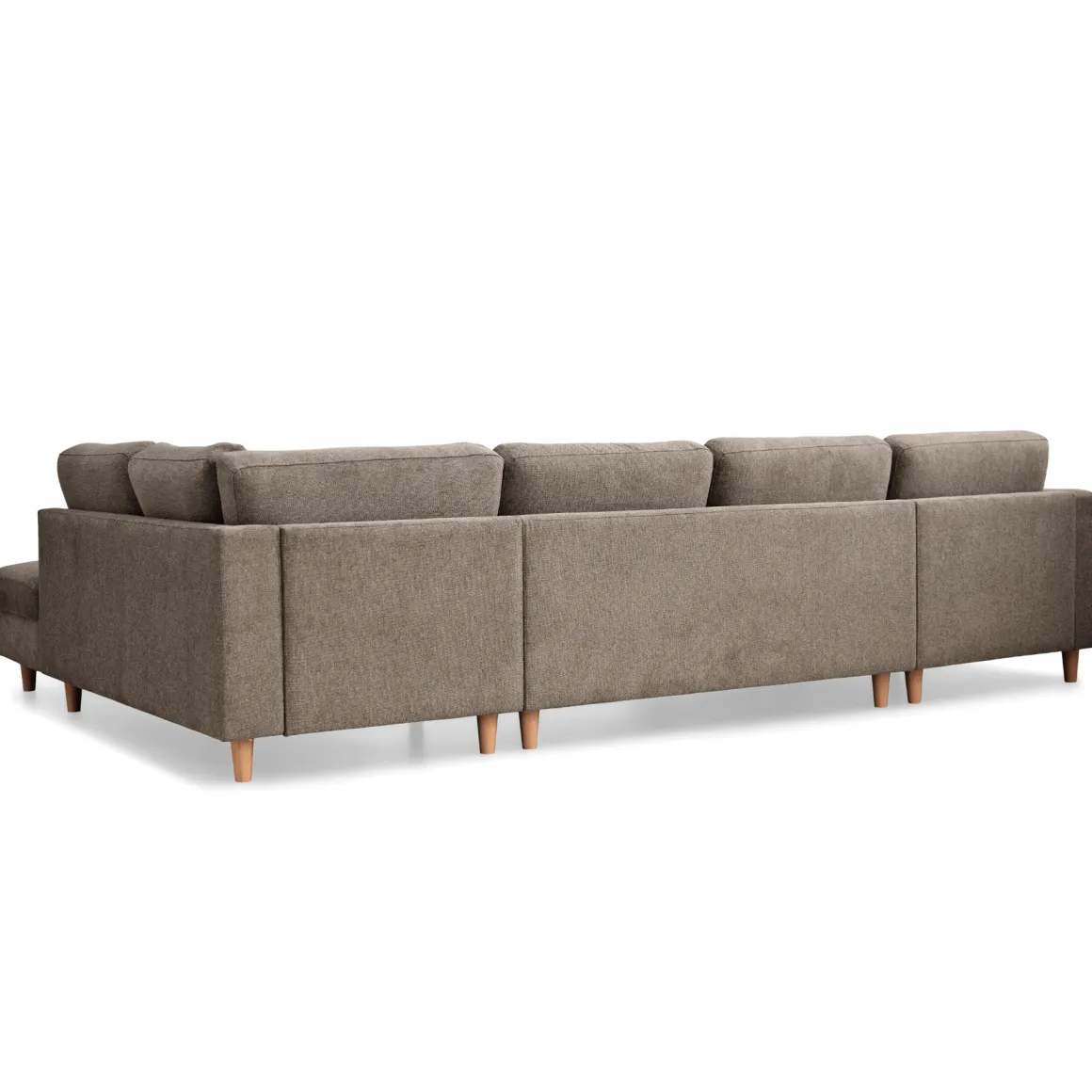 Jennifer venstrevendt u-sofa i sand med chaiselong - L: 300 x D: 208 x H: 82 cm