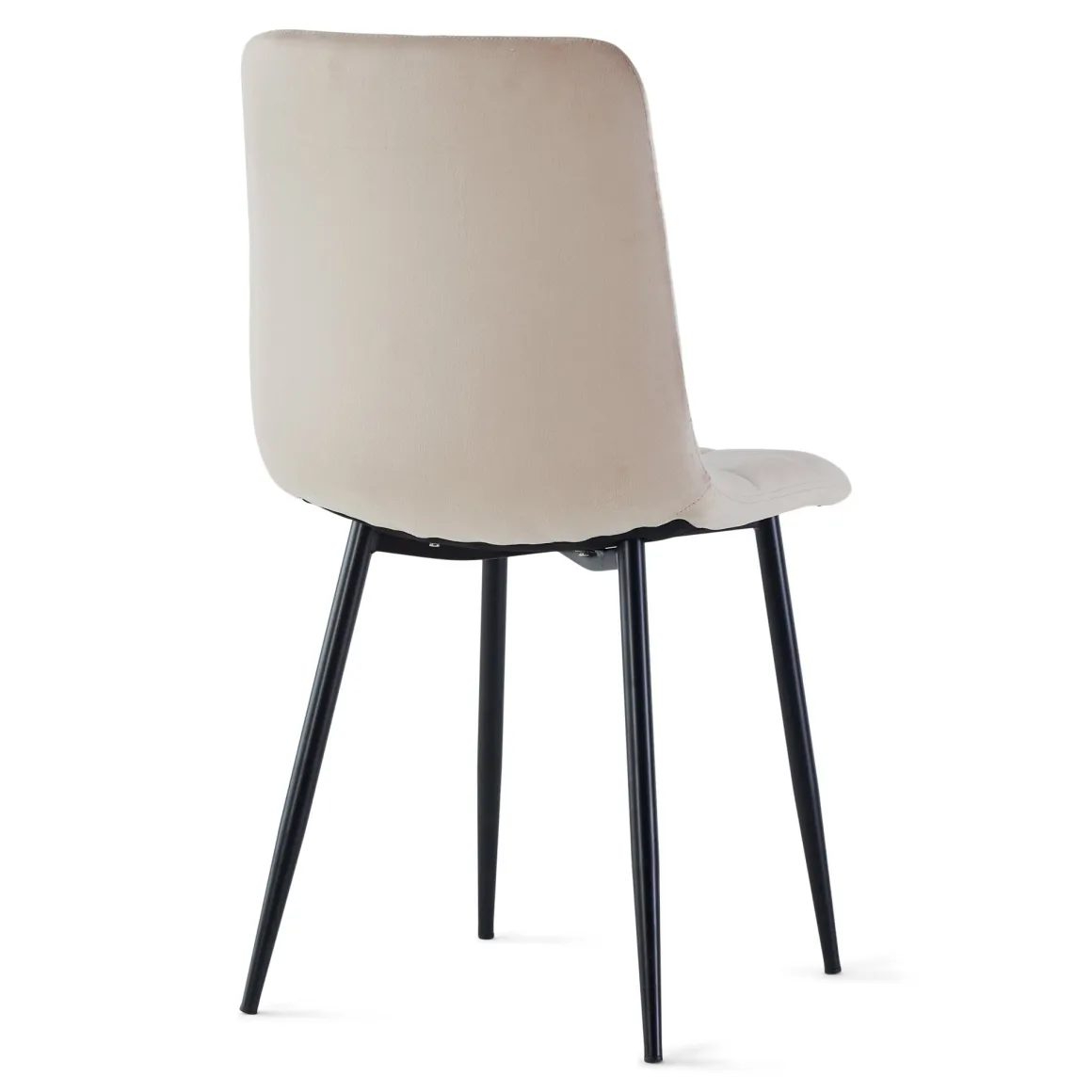 Jessi spisebordsstol - beige velour med sorte metalben