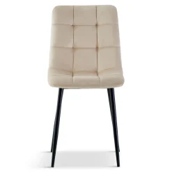 Jessi spisebordsstol - beige velour med sorte metalben
