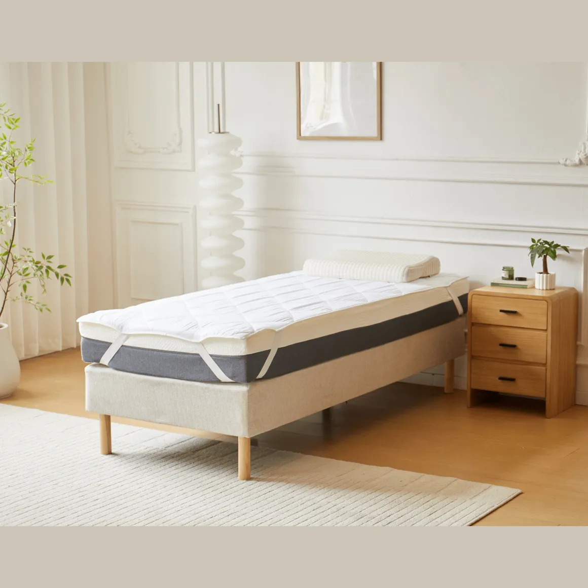 Leo hvid rullemadras 90x200 cm