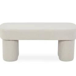 Linea bænk hvid Boucle 100x42x44 cm