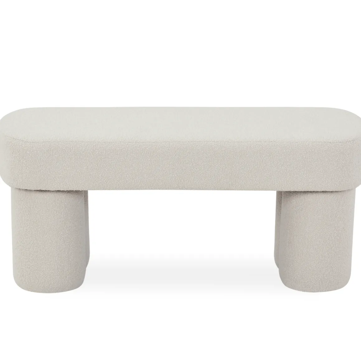 Linea bænk hvid Boucle 100x42x44 cm