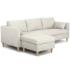 Lulu - Højrevendt og venstrevendt vendbar chaiselong sofa lys beige - L: 215 x D: 82 x H: 78 cm