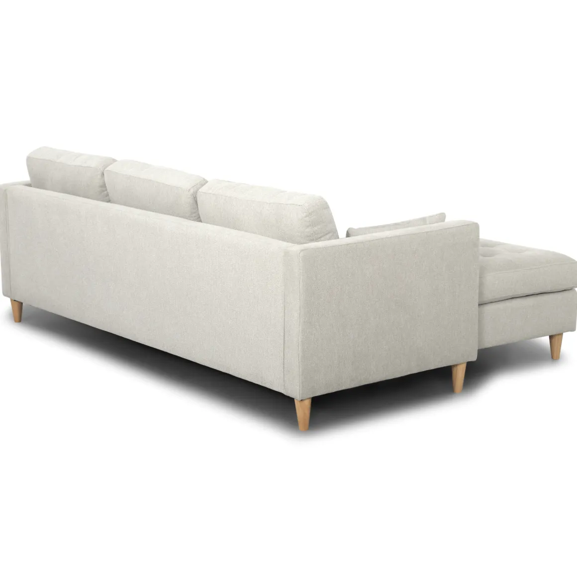 Lulu - Højrevendt og venstrevendt vendbar chaiselong sofa lys beige - L: 215 x D: 82 x H: 78 cm